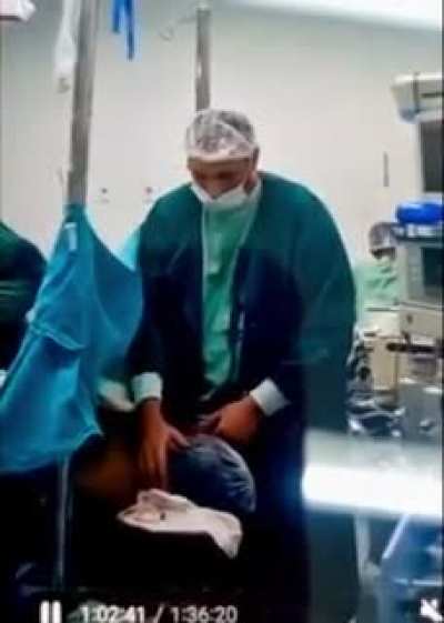 Brazilian anaesthetist putting his pp in a pregnant woman&rsquo;s mouth during her C-section. He heavily sedated her and hospital nurses set up a hidden camera after being worried over the higher doses of anesthesia he administered to patients