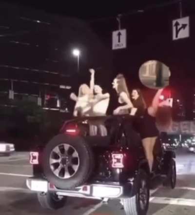 Let&rsquo;s drunkenly dance in the middle of traffic on a Jeep with no doors. This should work out fine.