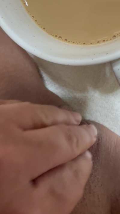 Coffee beans for breakfast, with a side of leftover cream from last night!
