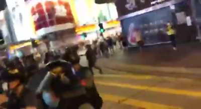 Hong Kong police pushed down and pepper sprayed a pregnant woman at the 831 incident one year anniversary rally