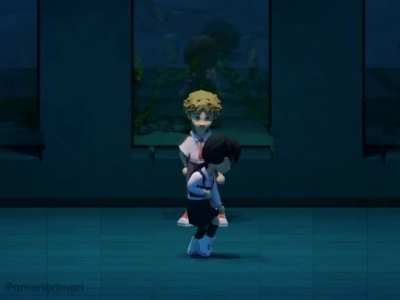 Asa seducing Denji with the penguin mating dance
