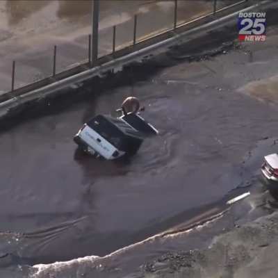 WCGW driving through a puddle on the road