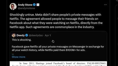 Did Facebook sell your messages to Netflix? (&ldquo;Deleted&rdquo; video)