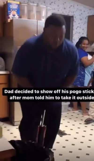 what a great idea to use a pogo stick indoors