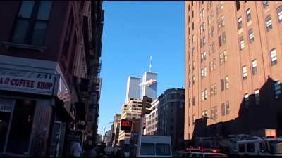 9/11 as Flight 11 the first plane hits the North Tower at 8:46 am. (2001)