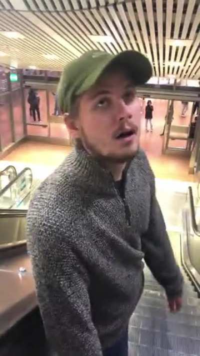 Falling down the escalator