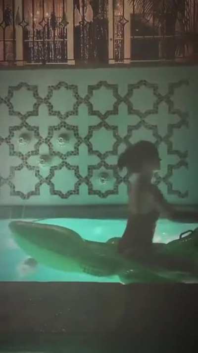 Maia in the pool