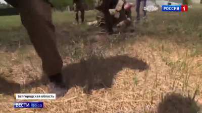 Russian military personnel and a reporter are blown up by a mine in the Belgorod region, Shebekino / 10 June 2024