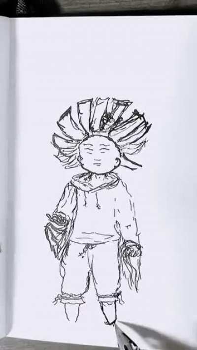 Uh Oh Its Magic, me, pen and ink, 2022