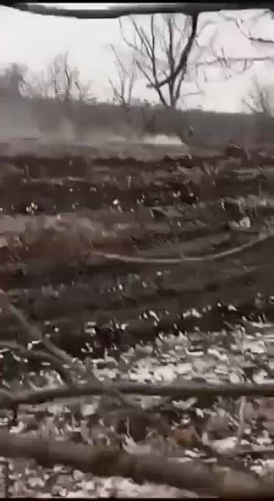The moment after a GMLRS strike on a Russian training ground, which resulted in atleast 65 KIA. Filmed by a Russian soldier. Trudovskoe, Volnovakha district, Donetsk region. 2/20/2024.