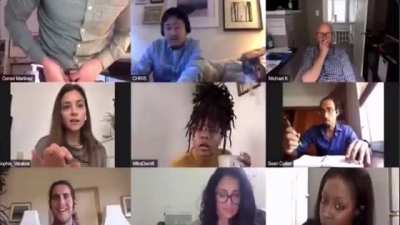 Guy gets caught jerking it in Zoom call