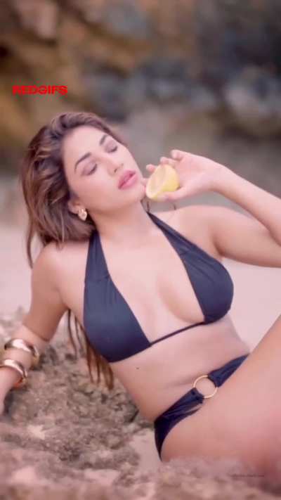 Sexy Shivani in a black bikini