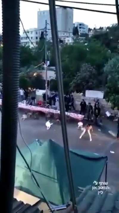 Watch: How Zionist settlers whom have stolen the house of Mariam Al Ghawi, triggered Muslims while having Iftar in front od the house, that have started clashes between Palestinians &amp;amp; Zionist settler terrorists