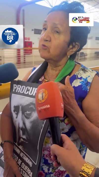 A ex-candidata do bord&atilde;o "voc&ecirc; quer me calar" pedindo pris&atilde;o do "Benjamim Natanael" de Israel