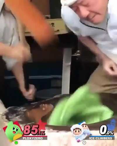 Green Kirbo vs ice climbers irl edition