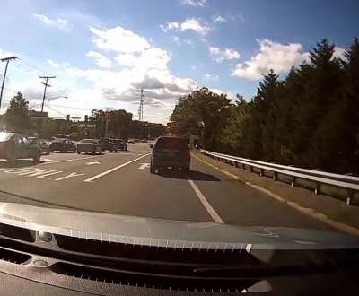 Idiot so worried about flipping off another driver, runs red light and instantly hits someone else.