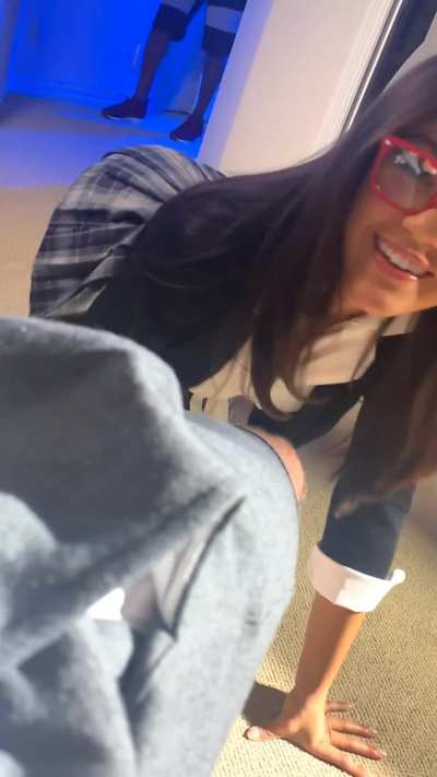 Kendra Spade Masturbating On Set And Stopping Herself From Giving Blowjob [GIF}