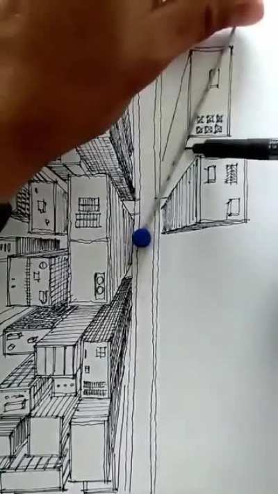 Drawing a city with a string