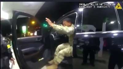 [FOLLOW UP] Watch how these American cops treat this black active-duty soldier. &ldquo;I&rsquo;m afraid to get out.&ldquo; Police officer: &ldquo;Yeah, you should be.&ldquo; POV from 2nd Police Officer Bodycam.