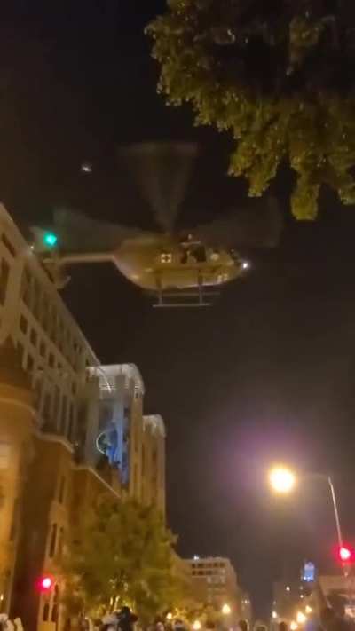 Military medic chopper being used to "down-draft" protestors. Was deleted from PublicFreakout in less than 1 minute.