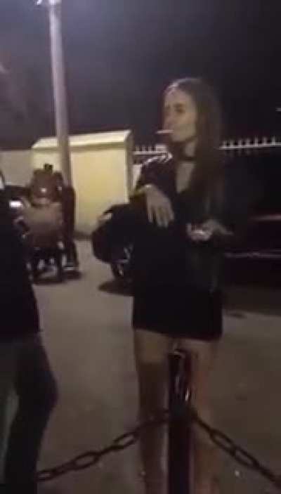Russian guy sucker-punched woman