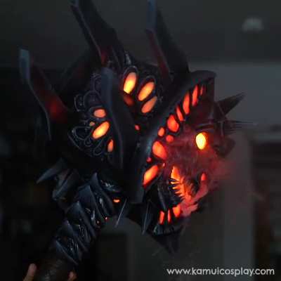 I built Bolvar‘s Hammer from Shadowlands. It has 451 LEDs, creates fog, plays sounds and can even change the color (lich king mode) with the help of a motion sensor. Hope you like it! :)