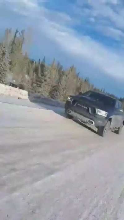 Playing chicken with truck no good
