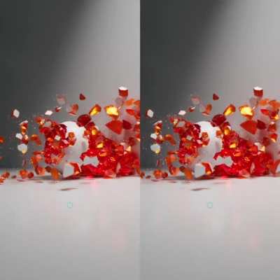 This is a 3D video. Defocus your eyes until the two blue dots meet in the middle, then look at the image