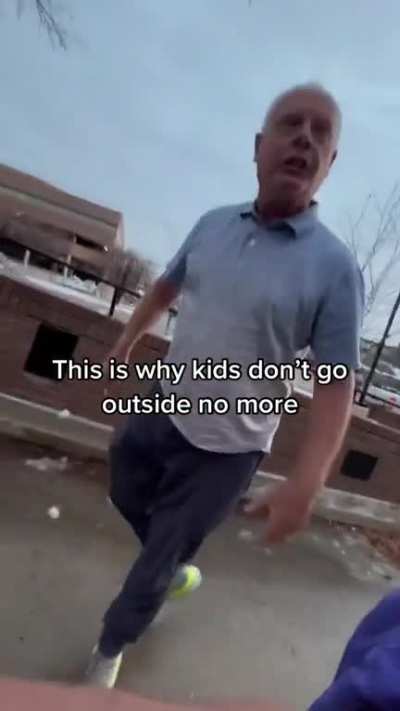 Bitter old fart loses his mind over kids having fun