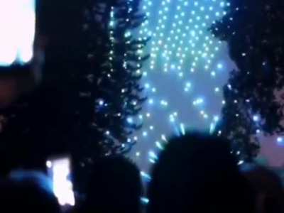 A holographic light show with drones.