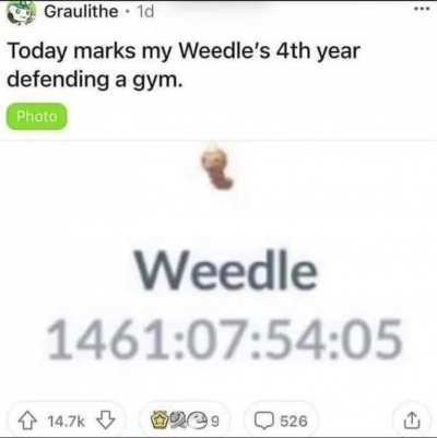 Weedle, the immortal being, the eternal pokemon