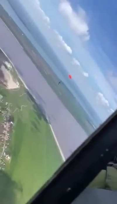 POV of Yak-52 pilot after shooting down "Orlan" UAV. April 27th, 2024
