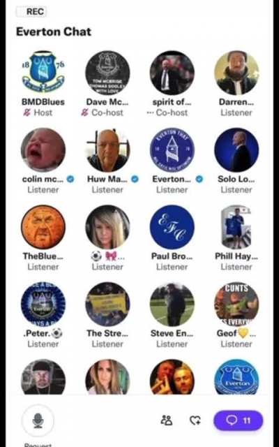 Everton Twitter spaces, providing your Monday night entertainment.