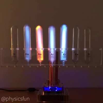 Elemental gases in front of a Tesla coil