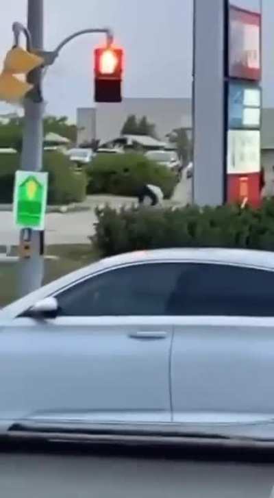 Guy rushes cop with knife