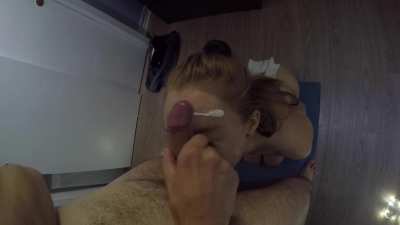 Cute barely legal redhead drains 3 loads from 1 guy