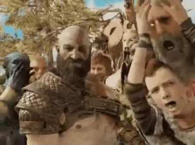 One from a series of reaction gifs created by the GoW dev team