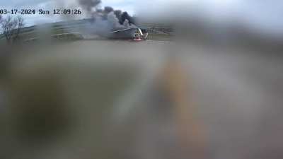 Russian Mil Mi-8 helicopter in Transnistria struck by an Ukrainian kamikaze drone.