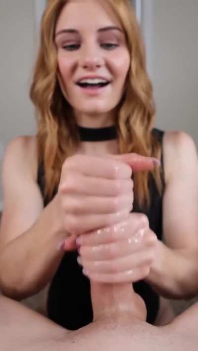 Cum Cumshot Cute Ejaculation Handjob Pov Redhead Smile Porn Gif by Traces13
