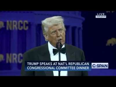 Donald Trump on countries facing tariffs, at NRCC dinner: “These countries are calling us up, kissing my *ss. They are dying to make a [trade] deal. Please, please, Sir, make a deal. I’ll do anything. I’ll do anything, sir!'”