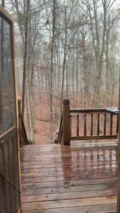 Morning thunderstorm at cabin in Tennessee