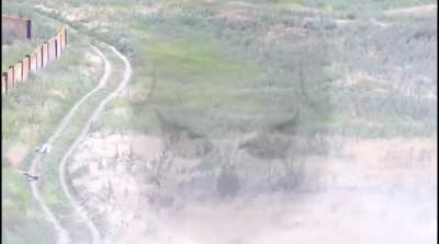 Ukrainian drone footage of separatists hit by explosion