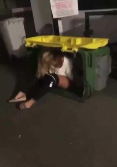 Trying to pee in the dumpster....nsfw for nudity