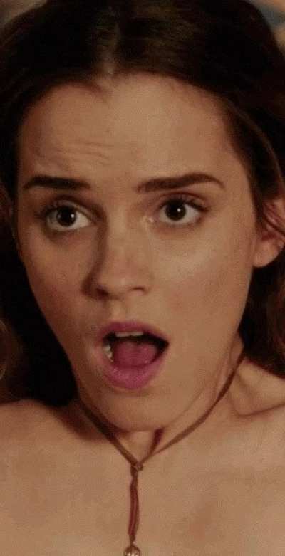 Emma making an O face