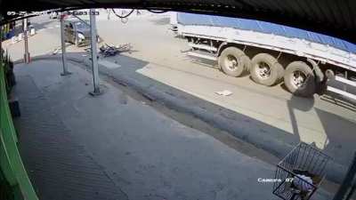 Hit and ran over.