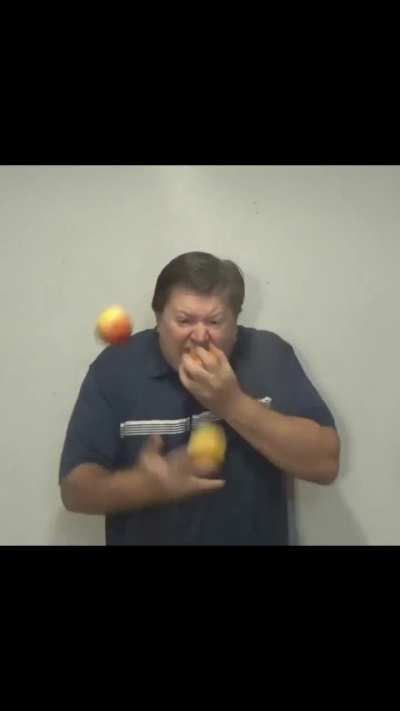 Apple eating juggling 