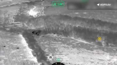 YPR-765 crew of the "Steel Border" Guard Brigade driving under dense rocket barrage in mined area to replace soldiers and evacuate wounded in positions near Svatove. Published on July 4, 2024