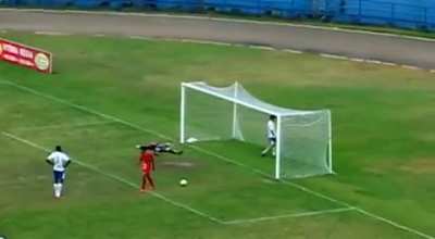 Poor goalie...