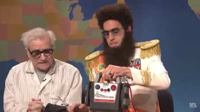 Admiral General Aladeen telling Martin Scorsese to &ldquo;speak freely&rdquo;