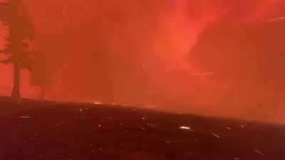 Truly fearless firefighters in an absolutely hellish blaze (Caldor Fire, South of Lake Tahoe)